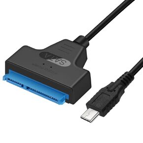 NTQinParts USB 3.1 Type C to SATA III HDD SSD 2.5" Hard Drive Adapter Cable 22-Pin UASP for Samsung 870 EVO SATA III SSD 2.5" Internal Solid State Drive 250GB 500GB 1TB 2TB 4TB