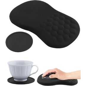 Ergonomic Mouse Pad Wrist Support with Massage Design,Memory Foam Wrist Rest PainRelief Mousepad with Non-Slip PU Base,Silicone Coaster, Mouse Pads for Wireless Mouse & Desk