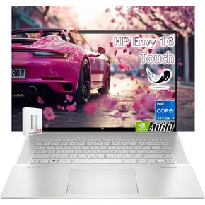 HP Envy 17.3" FHD Touchscreen Business Laptop, Intel Core i7-1165G7, Windows 11 Pro, 64GB RAM, 2TB SSD, NVIDIA GeForce MX450, Backlit Keyboard, Long Battery Life,32GB Durlyfish USB Card