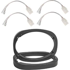 NuIth 72-6514 Car Speaker Wiring Harness Connector Adapter for Dodge Ram/Chrysler + 6X9 Universal Plastic Vehicle Speaker Spacer Ring Adapter