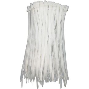 HS Nylon Cable Ties (100 Pack) 4 Inch-White Small Self-Locking Zip Ties Multi-Purpose