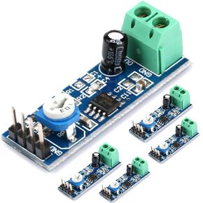 6pcs LM386 Mono Audio Amplifier Module 200x AMP 5V-12V with 10K Potentiometer for DIY Projects and Hobbyists