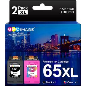 GPC Image Remanufactured Ink Cartridge Replacement for HP Ink 65 65XL Black and Color use with DeskJet 3755 2652 2655 3700 3752 Envy 5055 5052 5000 5010 AMP 100 120 Printer Tray( Black, Tri-Color)