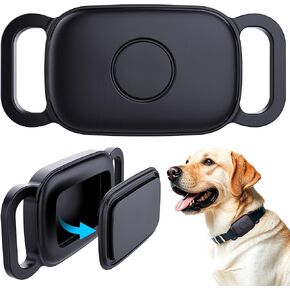 DDJ Dog Collar Holder for Tile Life360 Pro 2024 Bluetooth Tracker, 2-Pack Waterproof Silicone Cover Full-Body Protective Case for Tile Tracker Pet Collar, Ultra Durable, Scratch Resistant, Black