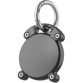 AirTag Keychain | Screw Full Cover Waterproof | Key Holder Durable ABS Full Coverage |Thick Round Buckle | Compact and Beautiful | Airtag Holder Suitable for 7 Major Scenarios | Black