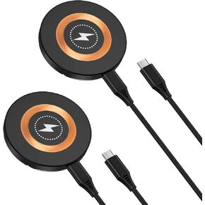 Samsung S25 Ultra Magnetic Wireless Charger Fast Charging Pad 15W Magsafe Wireless Charger Stand 2Pack for Samsung Galaxy S25 Plus/S24 Ultra/S23 FE/S22/S21/S20,Moto G Power 2025,iPhone 16e 16 Pro Max