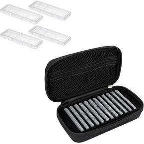 Clear Cases+ PU Case：4 Pack Clear Plastic SSD Case with EVA PU M.2 SSD Holder