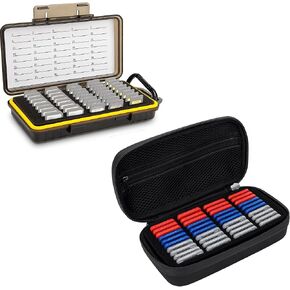 Water-Resistant + EVA：Water-Resistant Memory Card case with EVA PU SD Card case