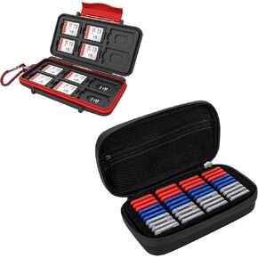Water-Resistant + EVA：Water-Resistant Memory Card case with EVA PU SD Card case