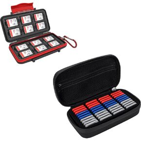Water-Resistant + EVA：Water-Resistant Memory Card case with EVA PU SD Card case
