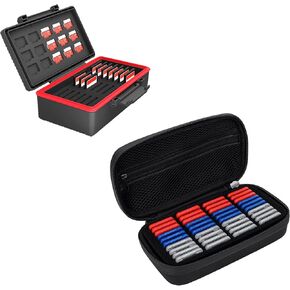 Water-Resistant + EVA：Water-Resistant Memory Card case with EVA PU SD Card case