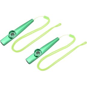 MECCANIXITY Kazoo Musical Instrument Aluminum Alloy Red with Flute Diaphragm Lanyards for Party Guitar Ukulele Violin Piano Keyboard 2 Sets