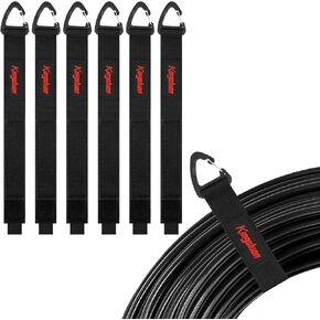 6 Pack Extension Cord Organizer,Garage Organization and Storage,18.5-Inch(Unfolded) Heavy Duty Storage Strap for Extension Cord within100ft or Hoses within 35ft, Triangle Buckle for Hanging