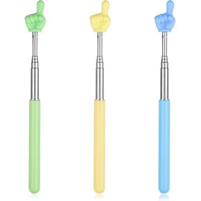 Retractable Teacher Pointer Stick, 3 Pcs Finger Pointer Stick for Classroom Telescopic Pointer Finger Stick Retractable Baton Finger Pointers for Kids Reading Classroom Student Teacher Supplies