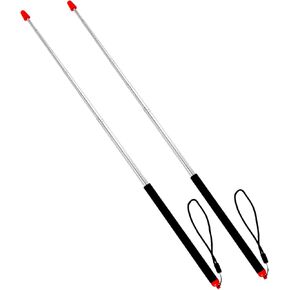 2pcs Telescop Teacher Pointer Sticks with 2pcs Wrist Straps, Retractable Extendable Handheld Teaching Guiding Stick for Classroom Meetings Lectures Seminars Presentations Whiteboard Blackboard