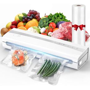 Vacuum Sealer Machine With Vacuum Sealer Bags, Dry/Moist Compact Full Automatic Food Sealer, Air Sealer Machine with Vacuum Seal Rolls, Bag Cutter, Vacuum Hose