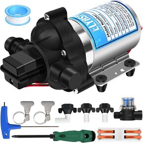 2025 Upgrade 2088-554-144/2088-403-144 RV Fresh Water Pump,12V 3.5GPM Self-Priming Diaphragm Water Pump,45PSI,Includes Pressure Switch and Detachable Filters,No Noise, for RV, Marine, Yacht, Caravan