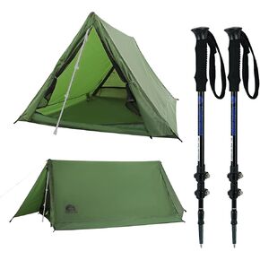 2-Person Ultralight Trekking Pole Tent & Collapsible Aluminum Hiking Sticks by Underwood Aggregator