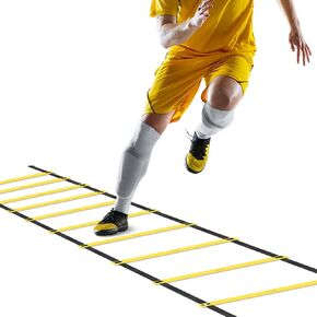 Agility Ladder Speed Ladder for Soccer, Speed Football Ladder Agility Training Equipment, 12 Rung 20FT (Orange)