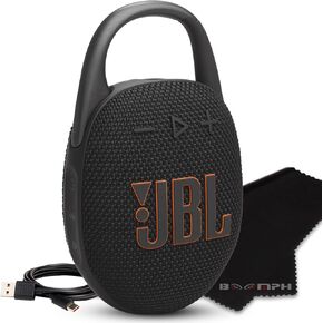 JBL Clip 5 Portable Bluetooth Speaker, IP67 Waterproof & Dustproof, Long-Lasting Battery - Black - Boom h's Comprehensive Ultimate Performance Cloth Solution for Your On-The-Go Sound Experience