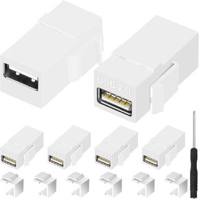 usb 2.0 keystone jack insert ، USB to USB أنثى إلى موصل محول الإناث مقرم