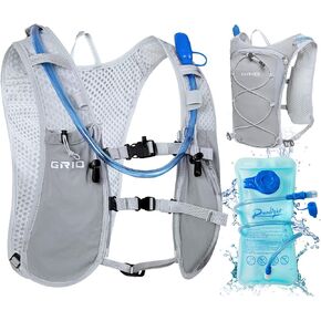 Running Hydration Vest with 1.5L Water Bladder Lightweight Breathable Adjustable Straps Reflective Safety Hydration Water Backpack for Running Hiking Cycling