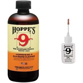 Hoppe's No. 9 Gun Bore Cleaner, 16 oz. Bottle AND Hoppe's No. 9 Lubricating Oil, 14.9 ml Precision Bottle