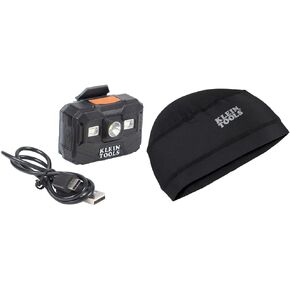 Klein ToolsKlein Tools 56062 Rechargeable LED Headlamp/Worklight & 60181 Cooling Helmet Liner, Under Hard Hat Cap with Mesh Fabric at CrownKlein Tools