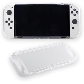 Protective Case for Nintendo Switch OLED, Unibody TPU Back Cover, Precision-Molded with Heat Dissipation, Anti-Slip/Scratch/Fingerprint, Ergonomic Grip, Lightweight Durable (Clear)