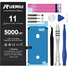 5000mAh Battery for iPhone 11,Upgraded High Capacity fit for iPhone 11 A2111 A2221 A2223 with Complete Repair Tool Kits