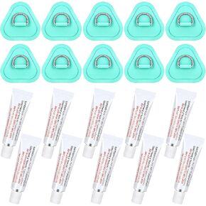 10 D Ring PVC تصحيح لقارب قابل للنفخ مع 10 سائل مقاوم للماء إصلاح التصحيح الاسمنت نفخ إصلاح مجموعة لقارب قابل للنفخ زورق سوب كاياك ركوب الأمواج زورق التجديف
