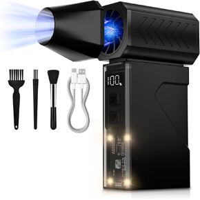 Compressed Air Duster, 130000RPM Electric Air Duster with LED Light, Mini Air Blower (10000mAh) Rechargeable Cordless for Keyboard Cleaning,Car and Home Cleaning Kit Replaces Compressed Air Can