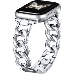 DaQin Gold Band Compatible with Apple Watch Bands for Women 40mm 38mm 41mm 42mm 44mm 45mm 46mm, Metal Chain Link Steel Replacement Accessories Bracelet for iWatch Bands Series 10 9 8 7 6 5 4 3 2 1 SE in Kuwait