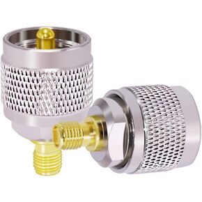 2PCS SMA Female to UHF Male Coaxial Adapter PL259 PL-259 SO239 to SMA Coax Connector Low Loss for CB Radio/Handheld Ham Radio Antenna/Walkie Talkie/Amateur Radio
