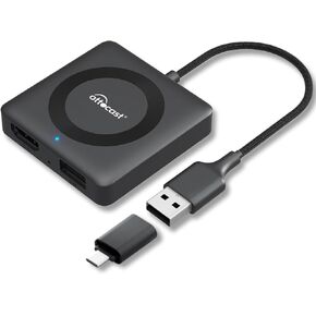 زميل تلفزيون Ottocast Car Max - 2024 Fire TV Stick Converter مع Carplay Android Auto و HD HDMI Adapter Cast Video/Game to Car ، يعمل لسيارات CarPlay السلكية ومعظم أجهزة البث