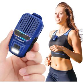 Wearable Bluetooth Speaker, Clip-On Portable Speaker with Built-in Mics Hands-Free Music and Calls for Hiking/Biking, Small Speakerr with LED Light, 15H Battery Life Speakerr(Blue)