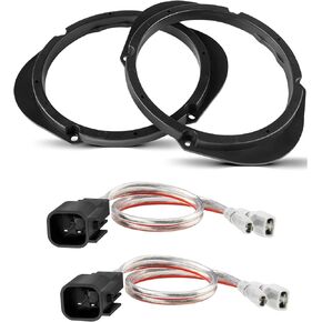 NuIth 5"x7" / 6"x8" to 6.5" Door Speaker Spacer + Door Speaker Wiring Harness for Select 1998-2014 Ford/Lincoln/Mercury