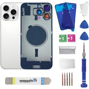 16 Pro max Back Glass Replacement with Metal Camera Frame &Magnet for iPhone 16 Pro max (6.9-inch) & Includes Replacement Tools