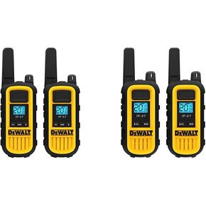 DEWALT DXFRS800 (2nd Gen) & DXFRS300 (2nd Gen) Heavy Duty Walkie Talkies Bundle - Waterproof, Shock Resistant, Long Range & Rechargeable Two-Way Radios (2 + 2 Pack)