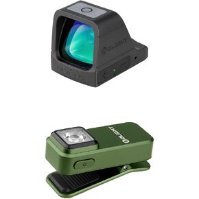 OLIGHT Osight 3 MOA Rechargeable Green Dot Open Reflex Sight with Charging Cover, Bundle with Oclip Rechargeable EDC Flashlight 300 Lumens Dual Light Sources Compact Pocket Clip Light