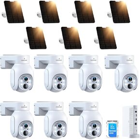 CAMCAMP Security Cameras Outdoor Wireless, Solar-Powered, 2K/4MP Home Security System with 10CH NVR & 500GB HDD, No Subscription