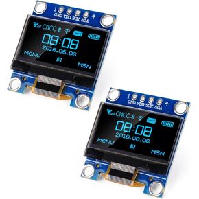 0.96 Inch OLED Display Module 12864 LCD Screen 128x64 IIC I2C OLED Board SSD1315 Driver for Arduino Raspberry Pi Pico RAK WisBlock Meshtastic (2Pcs Blue)