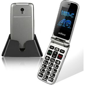 G3 Flip Cell Phone for Seniors,4G Unlocked Mobile Phones with Big Buttons,Speed Dial,SOS Button,Photo Contact,Talking Numbers,1200mAh Battery, Charging Dock
