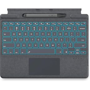 Surface Pro 11 Keyboard with Slim Pen, Compatible with Microsoft Surface Pro11/10/9 /8 /X, 13 Inch Bluetooth Wireless Backlight Type Cover Gray