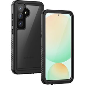 Lanhiem for Samsung Galaxy S24 FE Case, IP68 Waterproof Heavy Duty Protection Phone Cover for S24FE 5G 6.7 Inch Built-in Screen Protector, Black