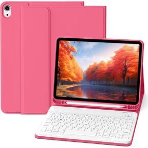 for iPad (A16) 11th/10th Generation Case with Keyboard 11/10.9 inch (2025/2022), Detachable Wireless Bluetooth iPad Keyboard Case Thin & Light with Built-in Pencil Holder, Pink in Kuwait