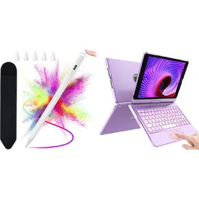 HOTLIFE Touchpad Keyboard Case for iPad 10.2 9th/8th/7th Gen, with Stylus Pen for iPad Pencil Compatible with 2018-2022