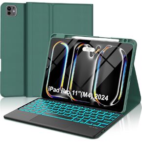 Keyboard Case for iPad Pro 11 inch 5th Generation (M4) 2024(Model:A2836/A2837/A3006),Detachable Wireless Keyboard with Built-in Pencil Holder Precise Cutout iPad Case,Black