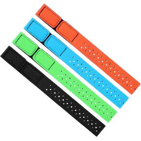 4 Pcs Replacement Heart Rate Monitor Band,Adjustable Armband Strap 0.8 x 14.2 Inch Soft Heart Rate Armband Strap(Black,Orange,Green,Blue)