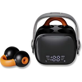 Wireless Ear Clip Headphones Bluetooth 5.3 - Lightweight Bone Conduction Earbuds with LED Display, Open Ear Earphones Compact Mini Design for Small Ears, Fit for Running, Sports & Gym